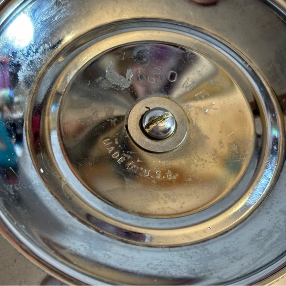 Vintage MCM mid century modern silver & gold serving decorative plate - Picture 7 of 10